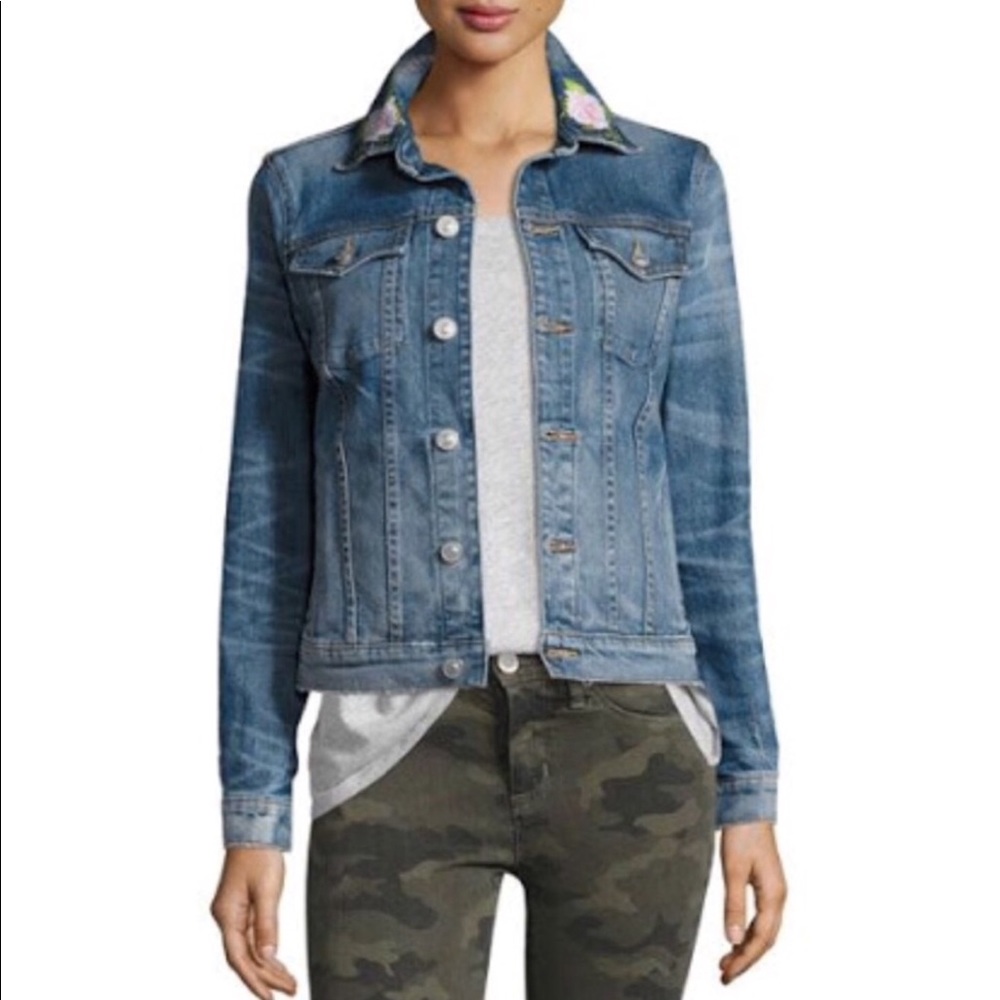 ⚡️FLASH SALE!✨ ✨NEW✨ Hudson 🌸 Floral Embroidered 🌺 Denim Jacket in size XS! - Picture 8 of 8